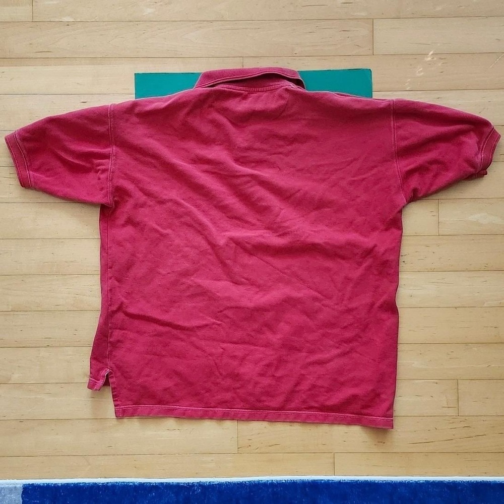 Vintage 90s American Eagle Polo Shirt Cotton Large Red Mens Prep - Picture 5 of 5